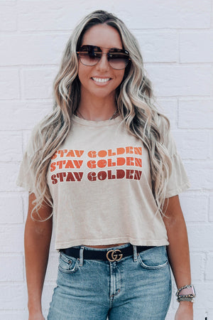 Stay Golden Cropped Tee