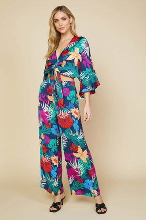 Tropicana Tie-Front Kimono Style Top