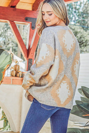 Vanessa Diamonte Knit Soft Loose Sweater