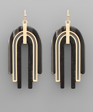 Wood + Acrylic Arch Earrings