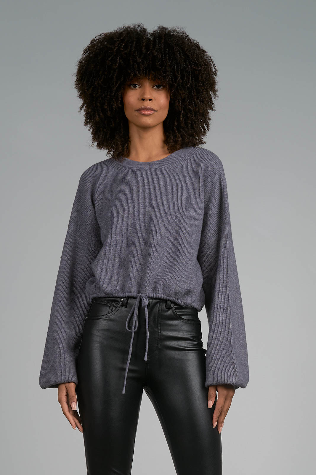 Drawstring clearance waist sweatshirt