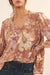 Yasmin Retro Floral V-Neck Blouse